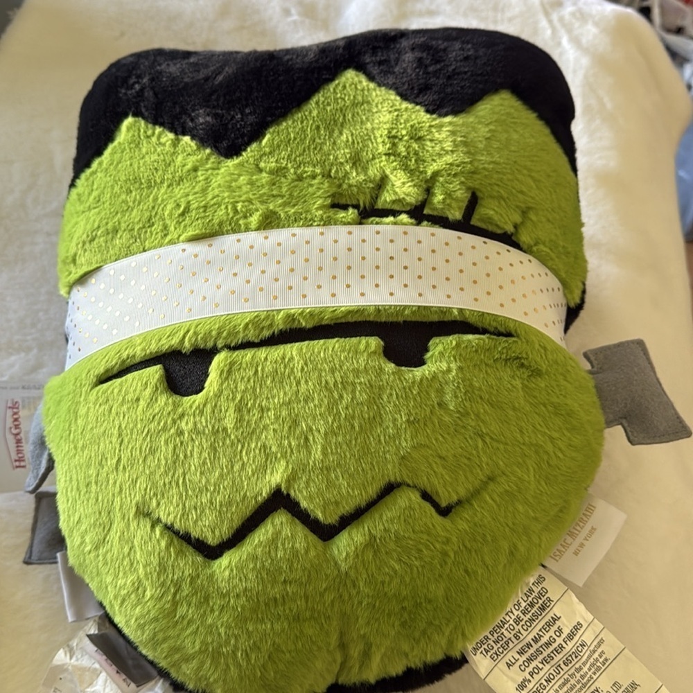 Isaac Mizrahi Frankenstein Pillows Green and Black New Homegoods - Picture 2 of 7